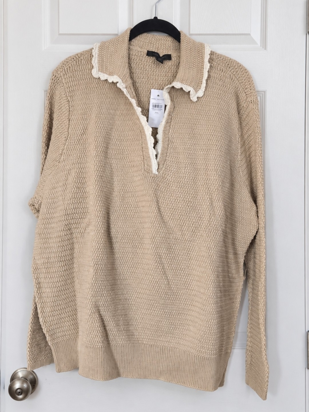 Ann Taylor V-Neck Sweater in Brown XXL NWT